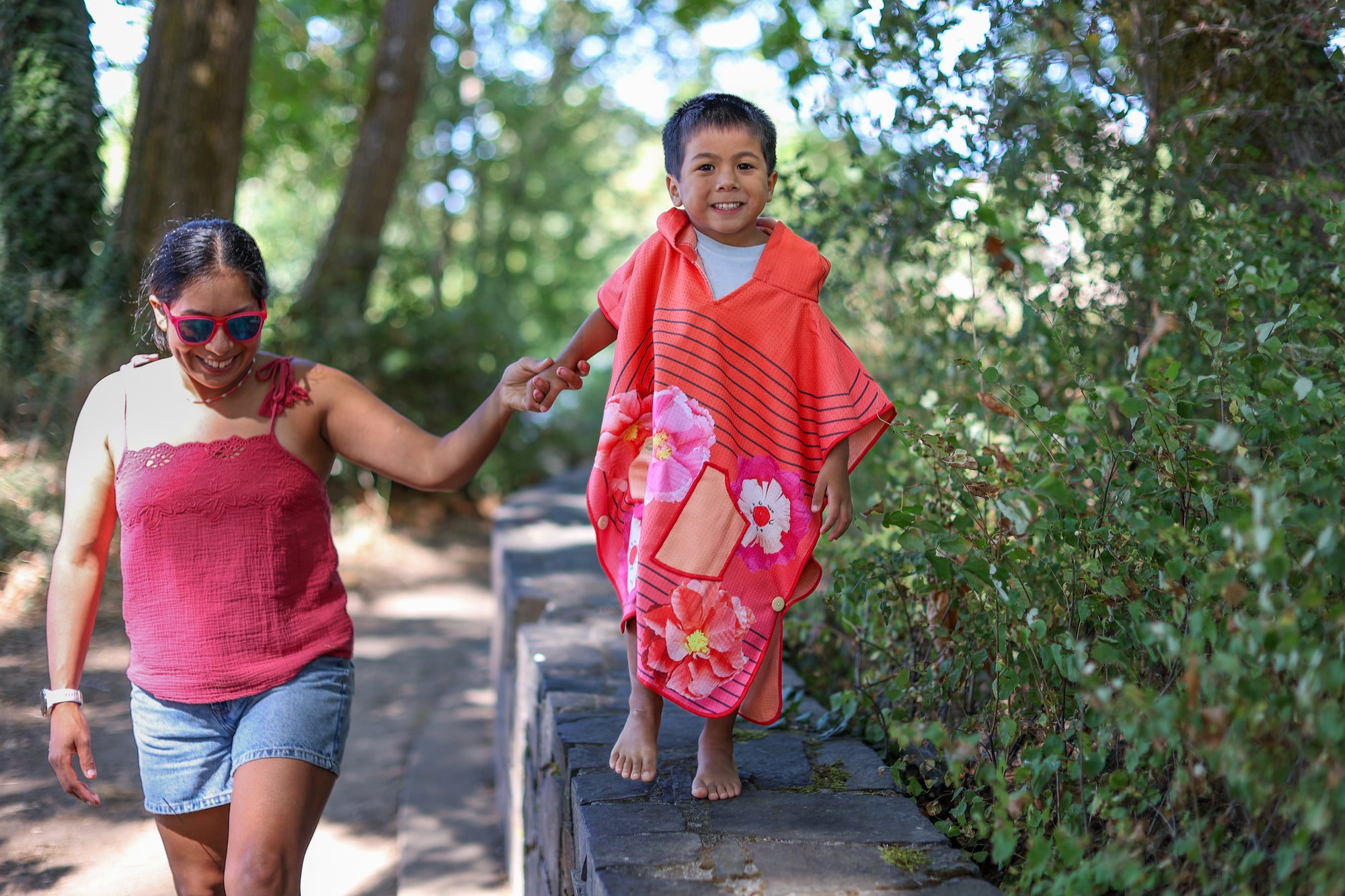 Coral Bloom Poncho+ Towel