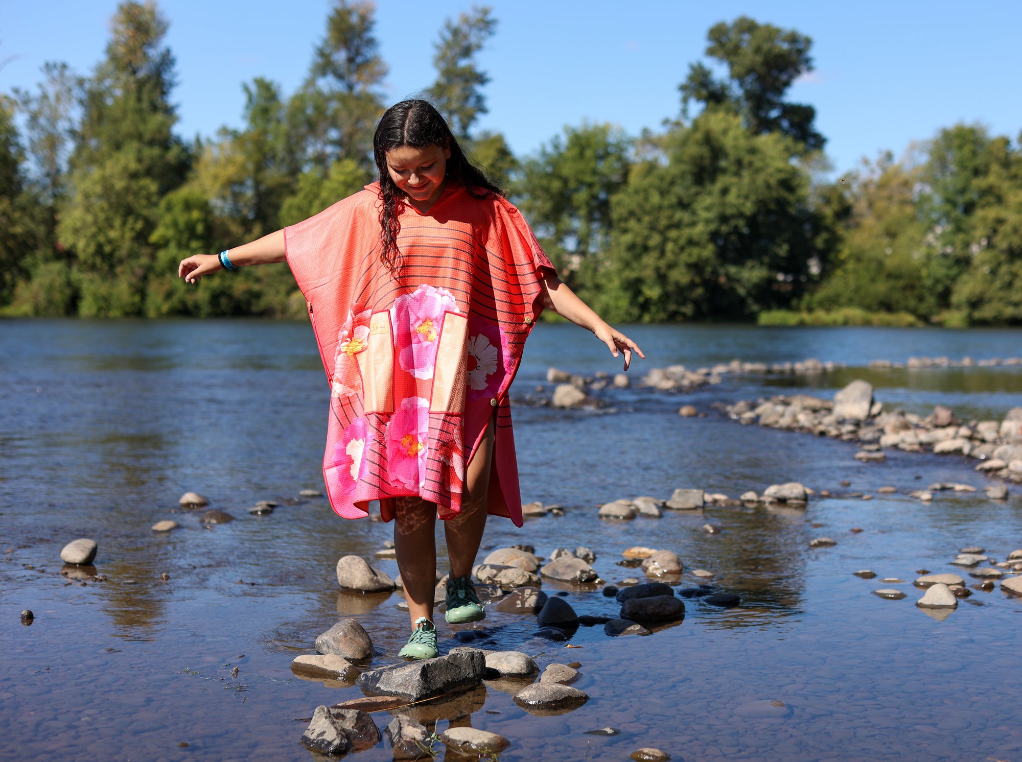Coral Bloom Poncho+ Towel